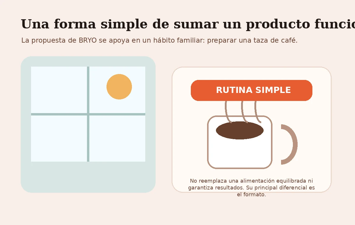 Ilustración en español sobre la rutina simple de BRYO