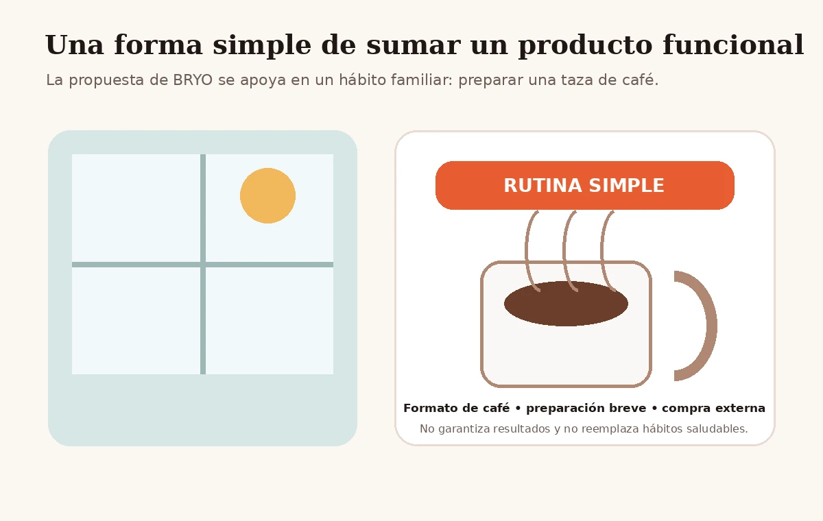 Ilustración en español sobre la rutina simple de BRYO